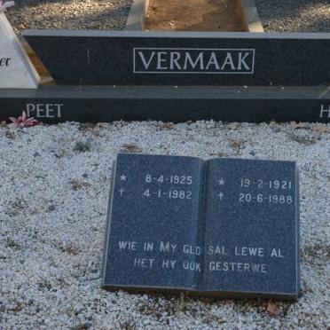 VERMAAK Peet 1925-1982 &amp; Hettie 1921-1988