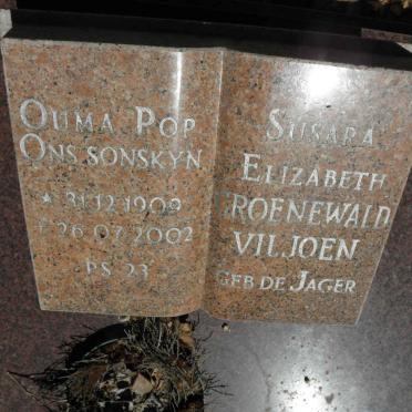 VILJOEN Susara Elizabeth Groenewald, nee DE JAGER 1909-2002