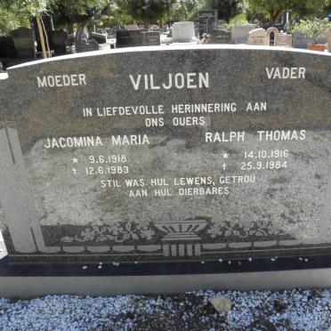 VILJOEN Ralph Thomas 1916-1984 &amp; Jacomina Maria 1918-1983