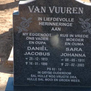 VUUREN Daniël Jacobus, van 1913-1990 &amp; Sara Johanna 1911-2003