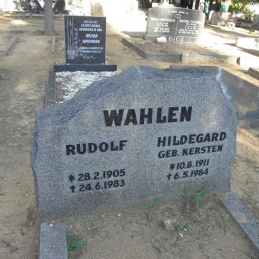 WAHLEN Rudolf 1905-1983 &amp; Hildegard KERSTEN 1911-1984
