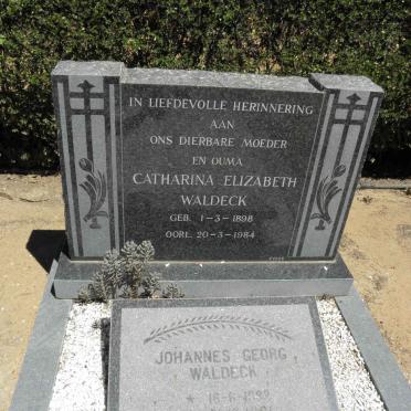 WALDECK Catharina Elizabeth 1898-1984 :: WALDECK Johannes Georg 1932-1981