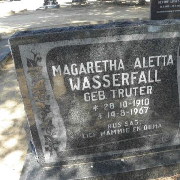 WASSERFALL Magaretha Aletta nee TRUTER 1910-1967
