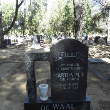 WAAL Martha M.E., de nee VILJOEN 1890-1973