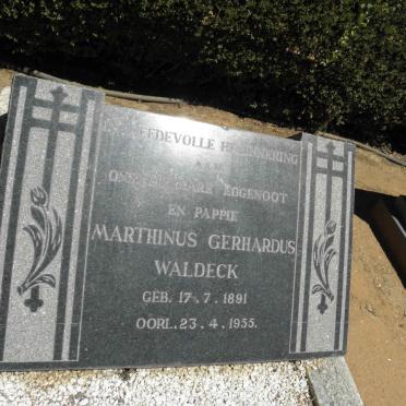 WALDECK Marthinus Gerhardus 1891-1955