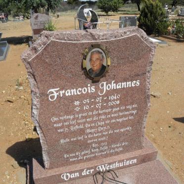 WESTHUIZEN Francois Johannes, van der 1940-2008