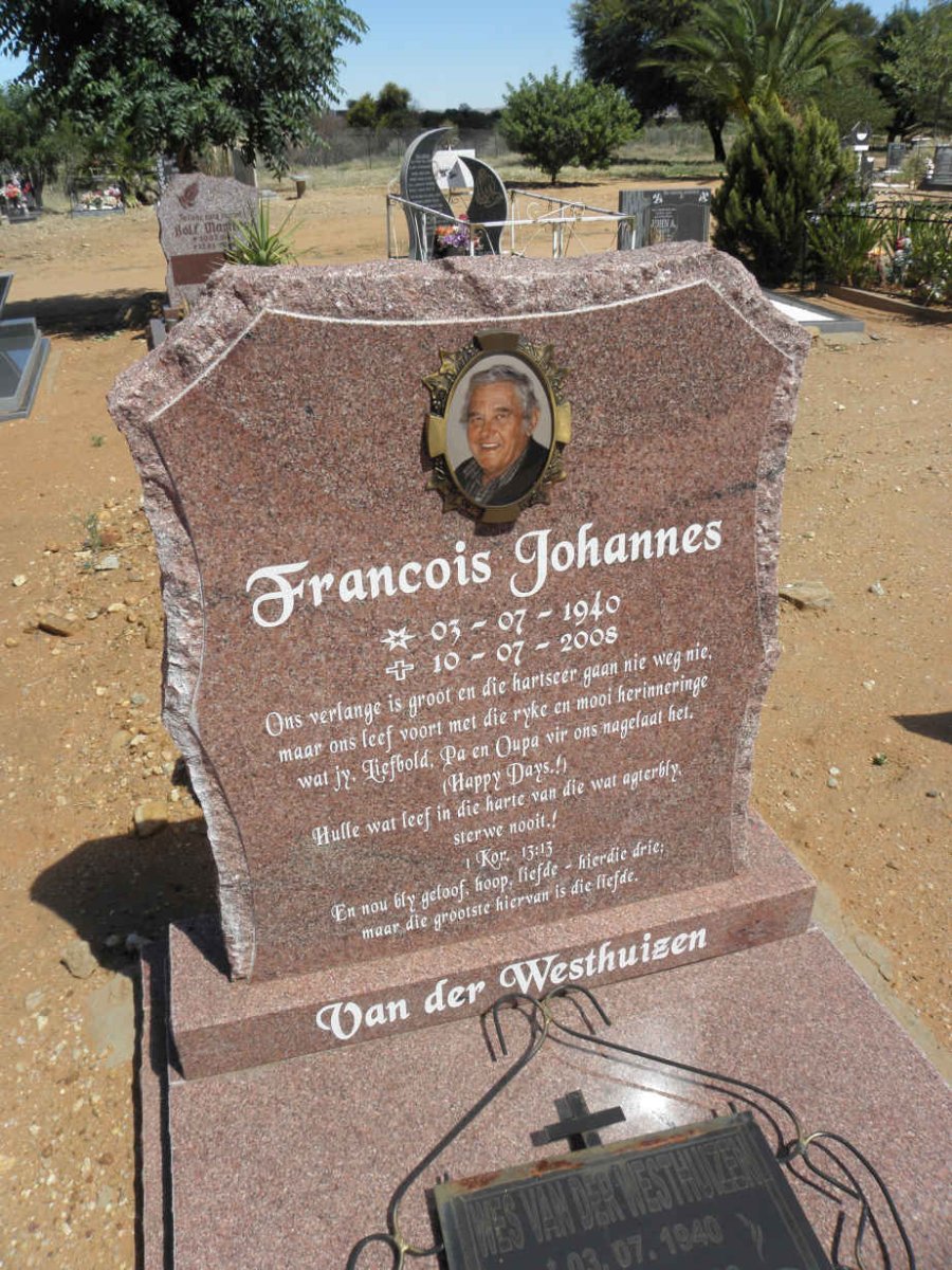 WESTHUIZEN Francois Johannes, van der 1940-2008