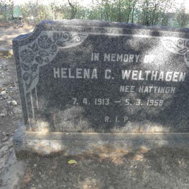 WELTHAGEN Helena C. nee HATTINGH 1913-1958
