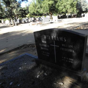 WILLIAMS William Frederick 1880-1976 &amp; Joan Elizabeth Gordon 1878-1969