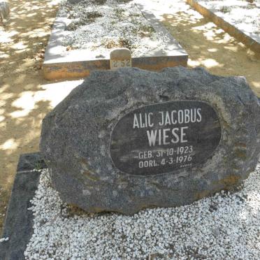 WIESE Alic Jacobus 1923-1976