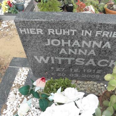WITTSACK Johanna Anna 1912-2005