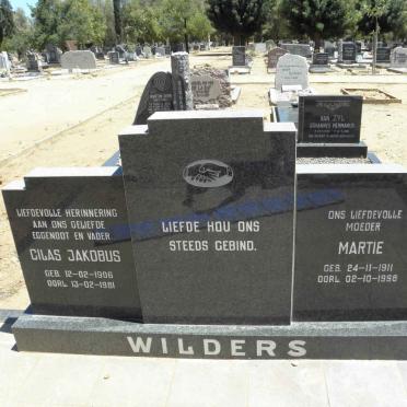 WILDERS Cilas Jakobus 1906-1981 &amp; Martie 1911-1998