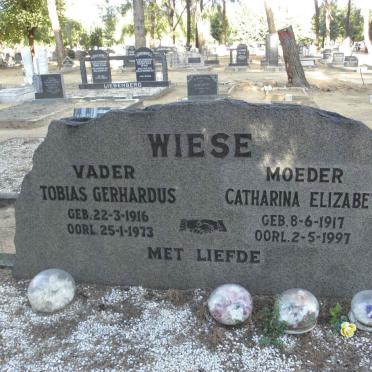 WIESE Tobias Gerhardus 1916-1973 &amp; Catharina Elizabeth 1917-1997