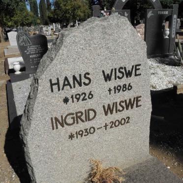 WISWE Hans 1926-1986 &amp; Ingrid 1930-2002