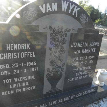 WYK Hendrik Christoffel 1945-1971 &amp; Jeanetta Sophia KARSTEN 1949-1971
