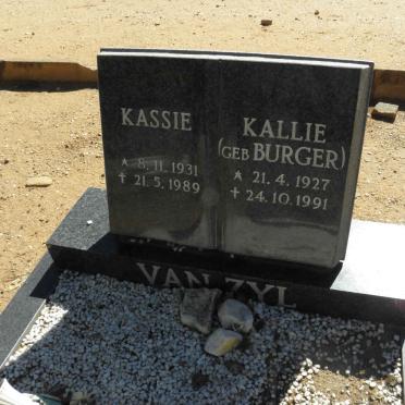 ZYL Kassie, van 1931-1989 &amp; Kallie BURGER 1927-1991