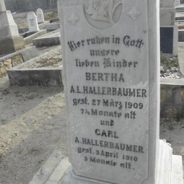 HALLERBAUMER Carl A. 1910-1910 :: HALLERBAUMER Bertha A.L. 1908-1909
