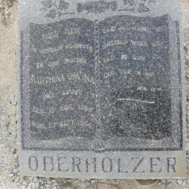 OBERHOLZER Marthina Davina nee LOUW 1886-1955
