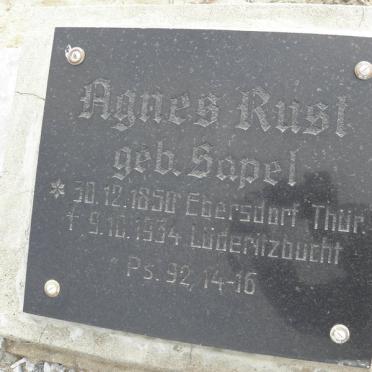 RUST Agnes nee SAPEL 1850-1934