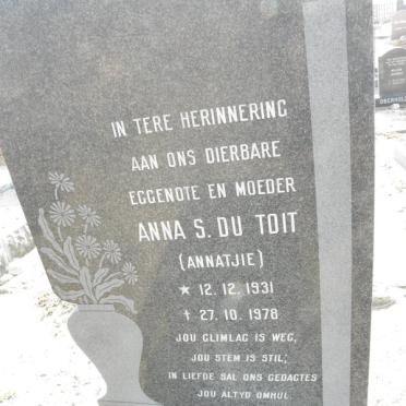 TOIT Anna S., du 1931-1978