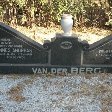 BERG Johannes Andreas, van der 1911-1971 &amp; Wilhelmina Hendriena 1928-1987