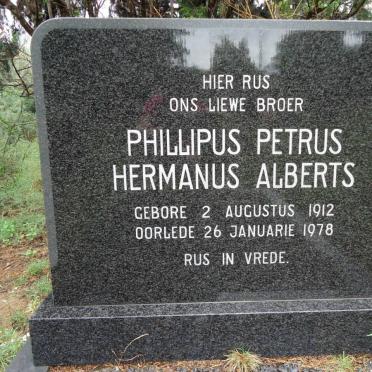 ALBERTS Phillipus Petrus Hermanus 1912-1978