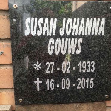 GOUWS Susan Johanna 1933-2015