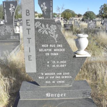 BURGER Bettie 1932-1987