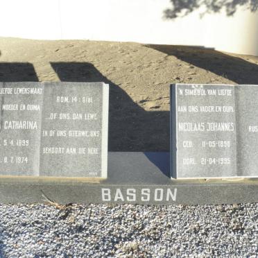 BASSON Nicolaas Johannes 1898-1995 &amp; Anna Catharina 1899-1974