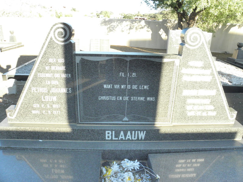 BLAAUW Petrus Johannes Louw 1897-1977