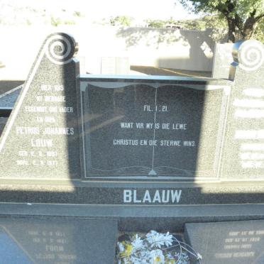 BLAAUW Petrus Johannes Louw 1897-1977