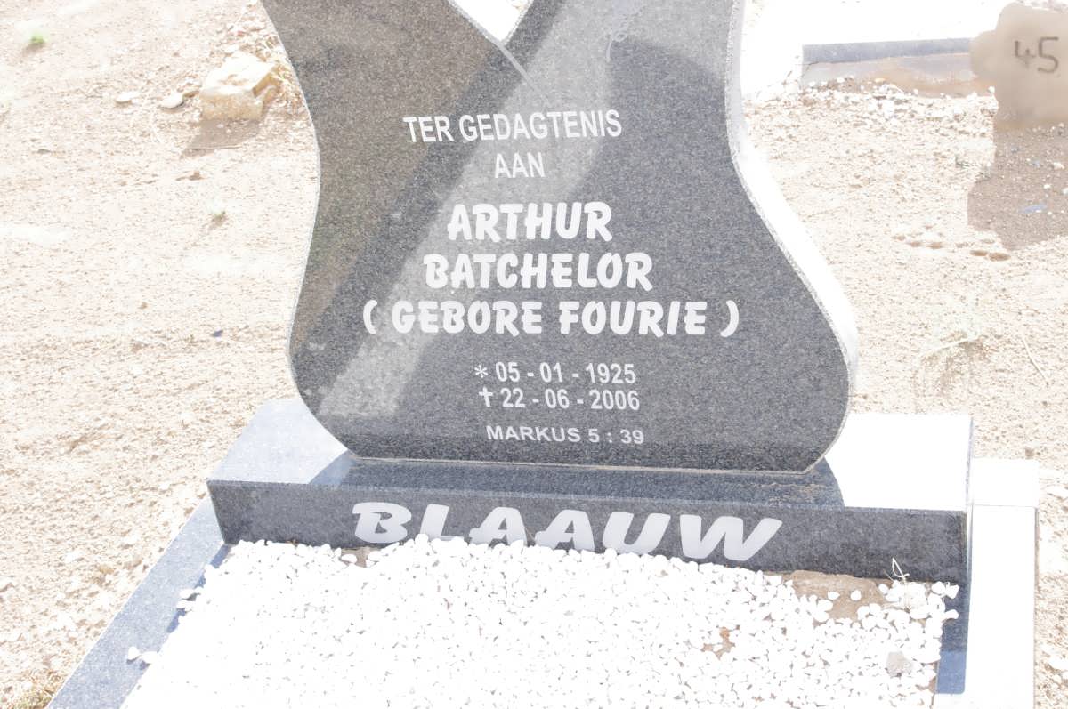 BLAAUW Arthur Batchelor nee FOURIE 1925-2006