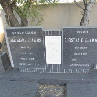 CILLIERS Jan Daniel 1892-1976 &amp; Christina E. BLAAUW 1922-