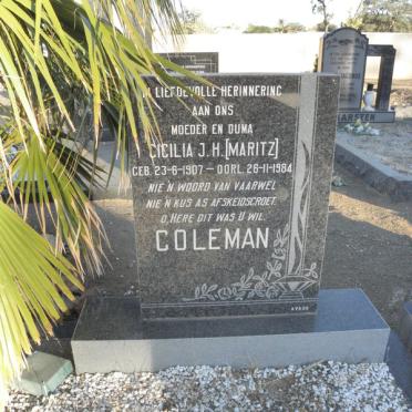 COLEMAN Cicilia J.H. nee MARITZ 1907-1984