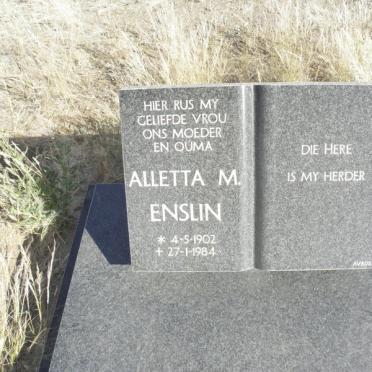 ENSLIN Aletta M. 1902-1984