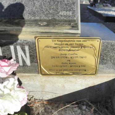 ENSLIN Sarie 1920-2010 :: KOEN Babs 1949-1998