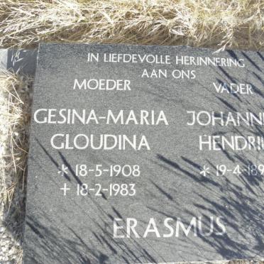 ERASMUS Johannes Hendrik 1899- &amp; Gesina Maria Gloudina 1908-1983