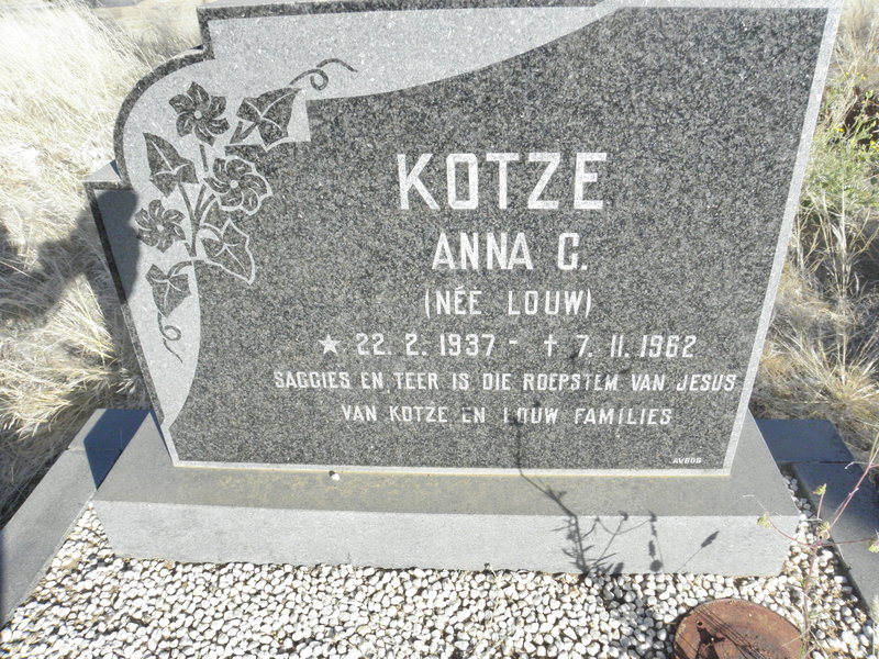 KOTZE Anna C. nee LOUW 1937-1962