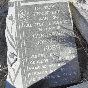 KOEN Gerhardus Johannes 1902-1965