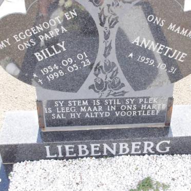 LIEBENBERG Billy 1954-1998 &amp; Annetjie 1959-