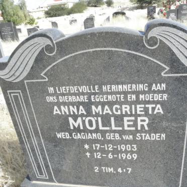 MOLLER Anna Magrietha formerly GAGIANO nee VAN STADEN 1905-1969