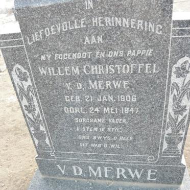 MERWE Willem Christoffel, v.d. 1906-1947