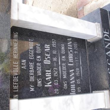 SCANDE Karl Oscar, de 1923-1997 &amp; Johanna Christina 1928-2001