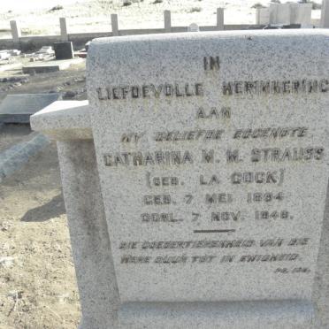 STRAUSS Catharina M.M. nee LA COCK 1884-1948