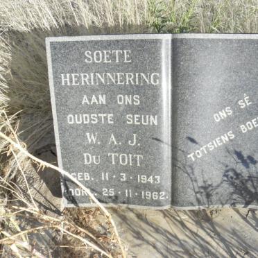 TOIT W.A.J., du 1943-1962