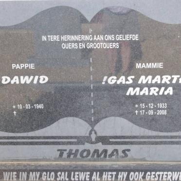 THOMAS Dawid 1940- &amp; Martha Maria 1933-2008