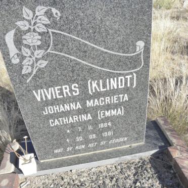 VIVIERS Johanna Magrieta Catharina nee KLINDT 1888-1981