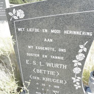 WURTH E.S.L. nee KRUGER 1919-1992