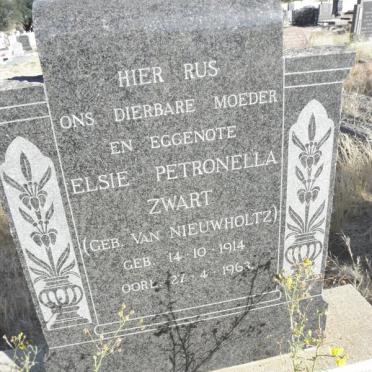 ZWART Elsie Petronella nee VAN NIEUWHOLTZ 1914-1963