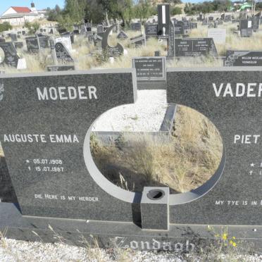 ZONDAGH Piet Joubert 1899-1989 &amp; Auguste Emma 1908-1987
